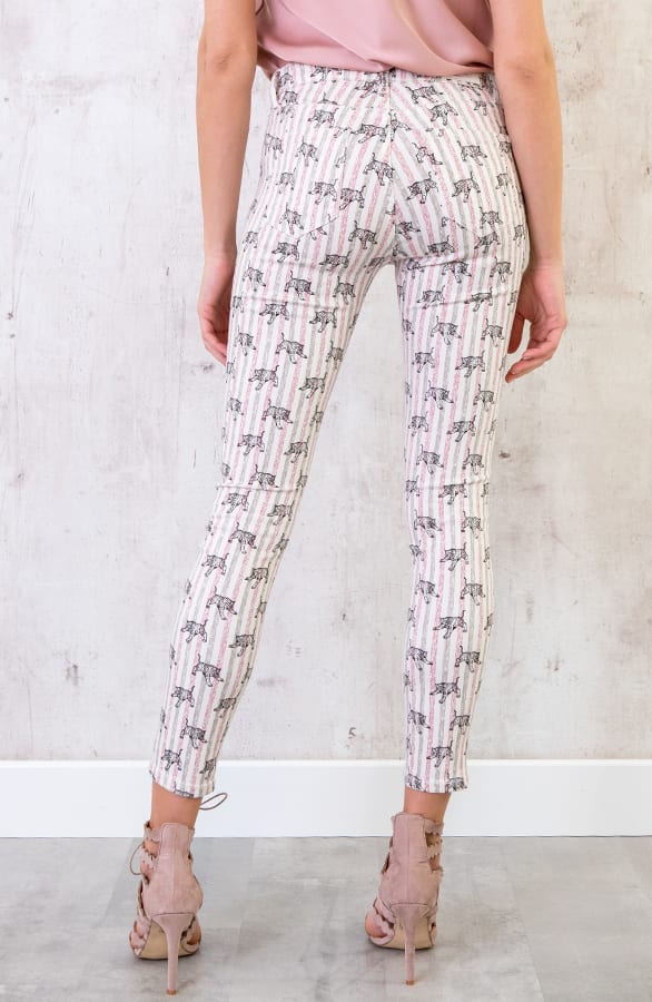 Leopard Striped Jeans Roze – shoparchief, foto 4