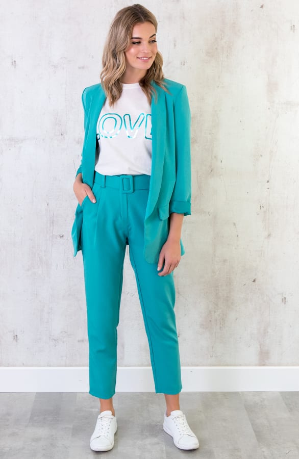 Pantalon Met Riem Turquoise – shoparchief, foto 6
