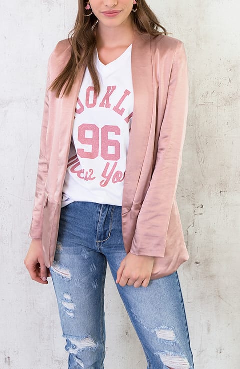 Boyfriend Blazer Zijde Oud Roze – shoparchief, foto 5