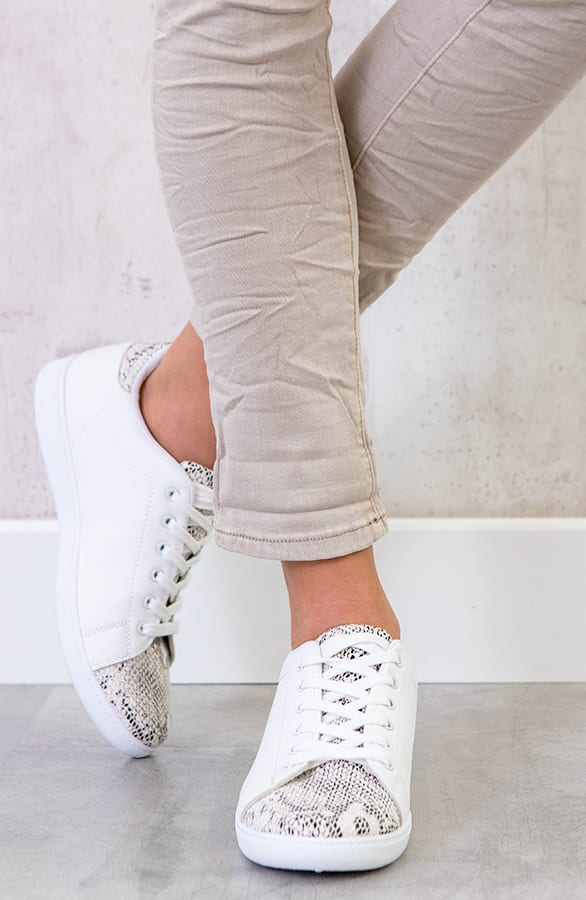 Sneakers Slangenprint Wit – shoparchief, foto 2