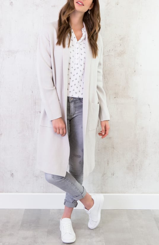 Maxi Vest Gebreid Ivoor – shoparchief, foto 3
