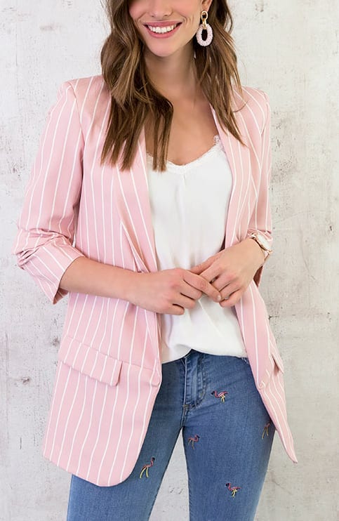 Gestreepte Blazer Roze – shoparchief, foto 5