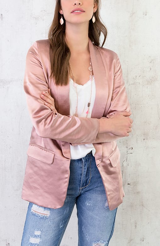 Boyfriend Blazer Zijde Oud Roze – shoparchief, foto 7