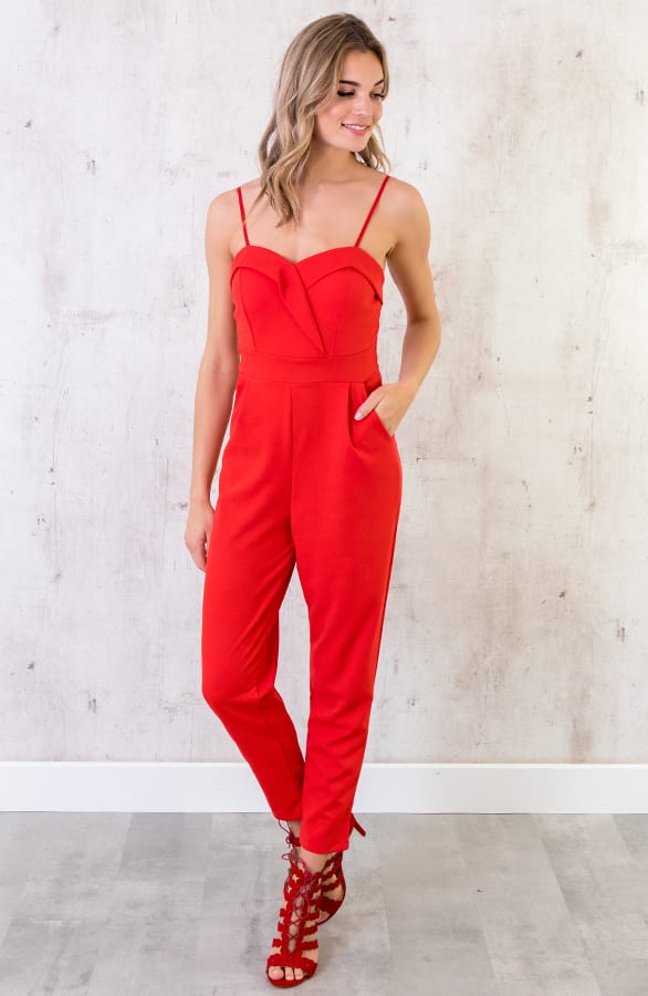 Jumpsuit Dames Rood – shoparchief, foto 3