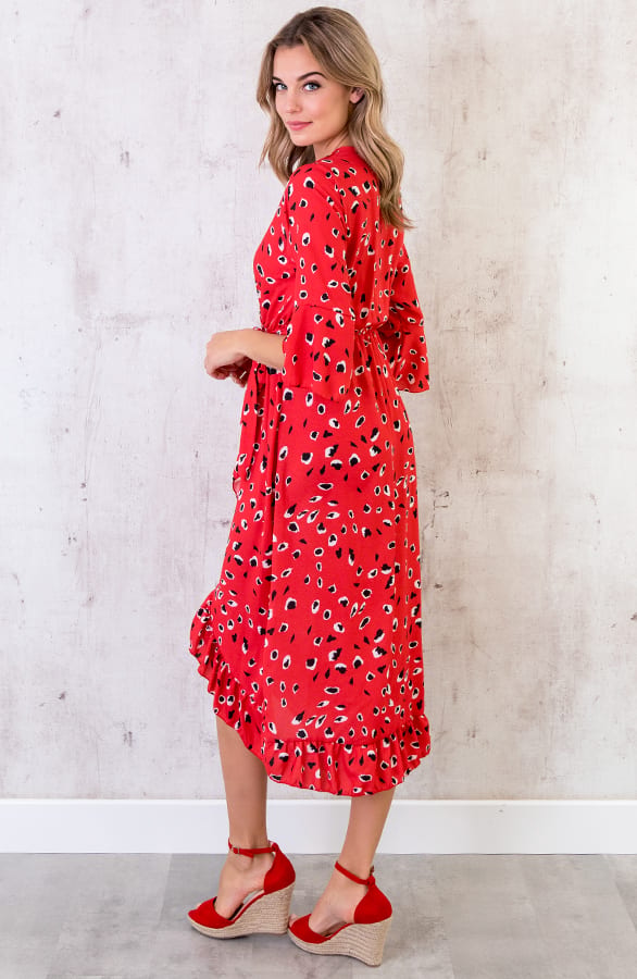 Midi Jurk Panter Rood – shoparchief, foto 2