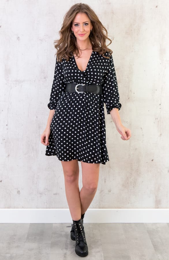 Jurk Met Stippen Zwart – shoparchief, foto 3