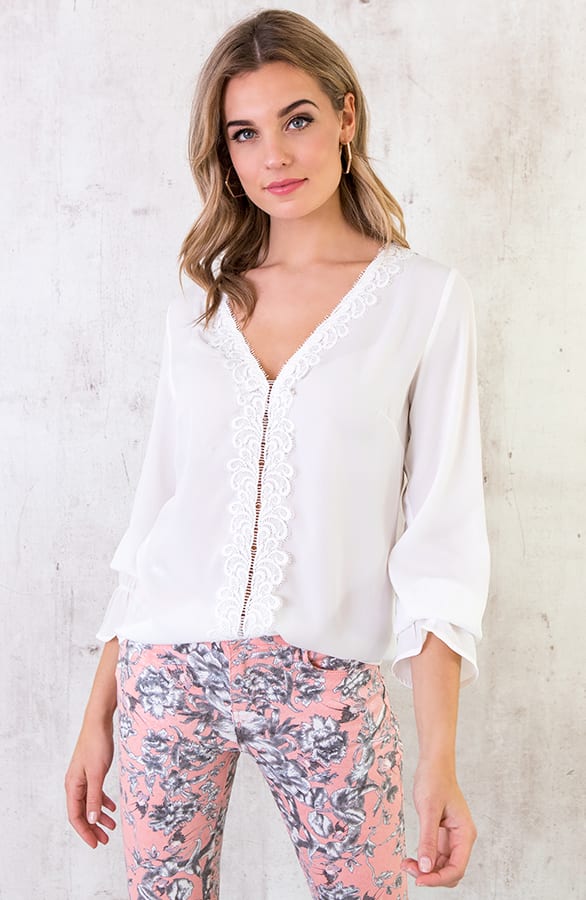 Blouse Kant Wit – shoparchief, foto 1