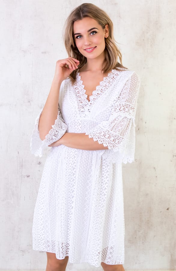 Jurk Met Kant Dames Wit – shoparchief, foto 1