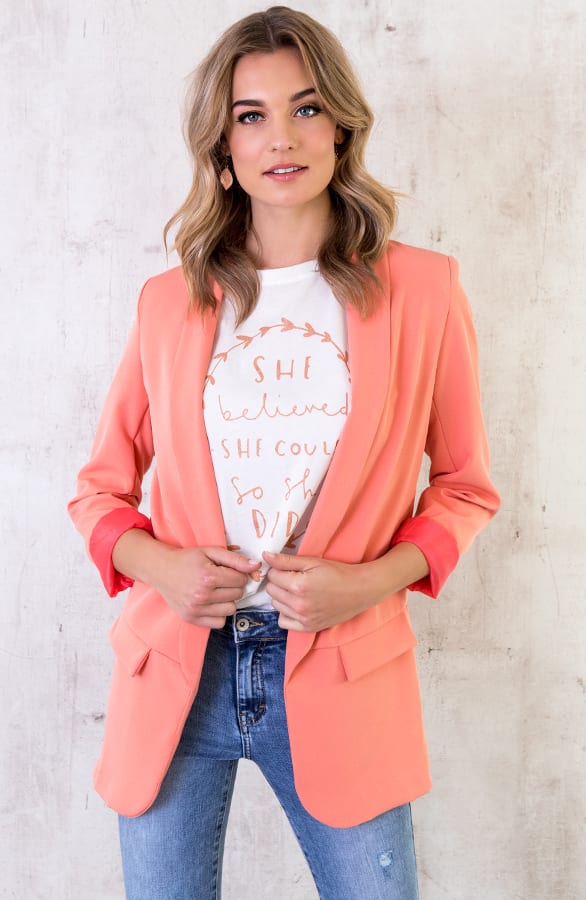 Boyfriend Blazer Koraalrood – shoparchief, foto 2