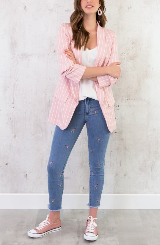 Gestreepte Blazer Roze – shoparchief, foto 6