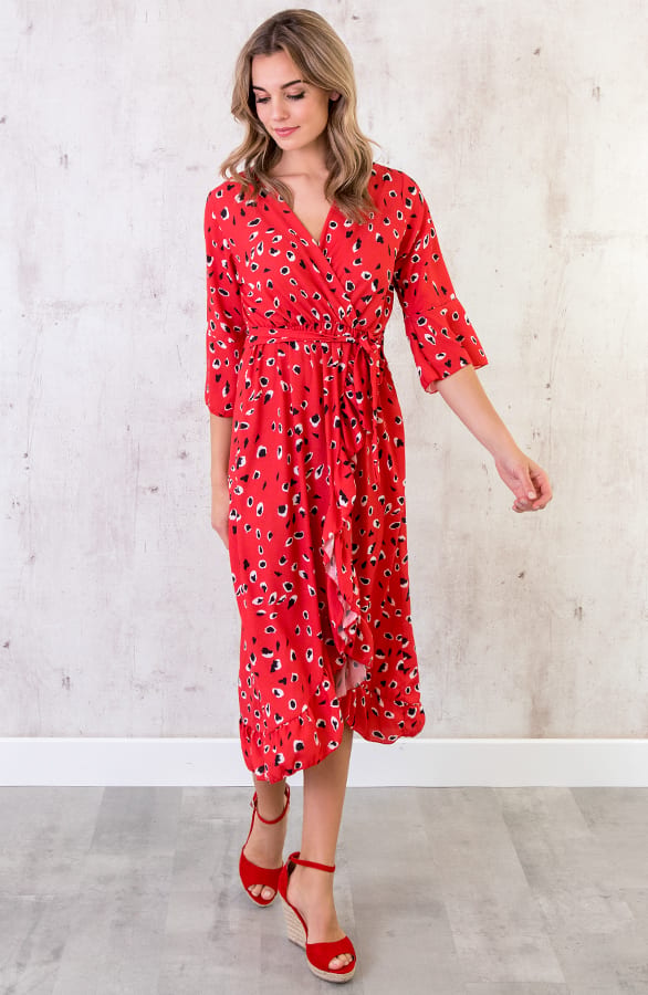Midi Jurk Panter Rood – shoparchief, foto 5