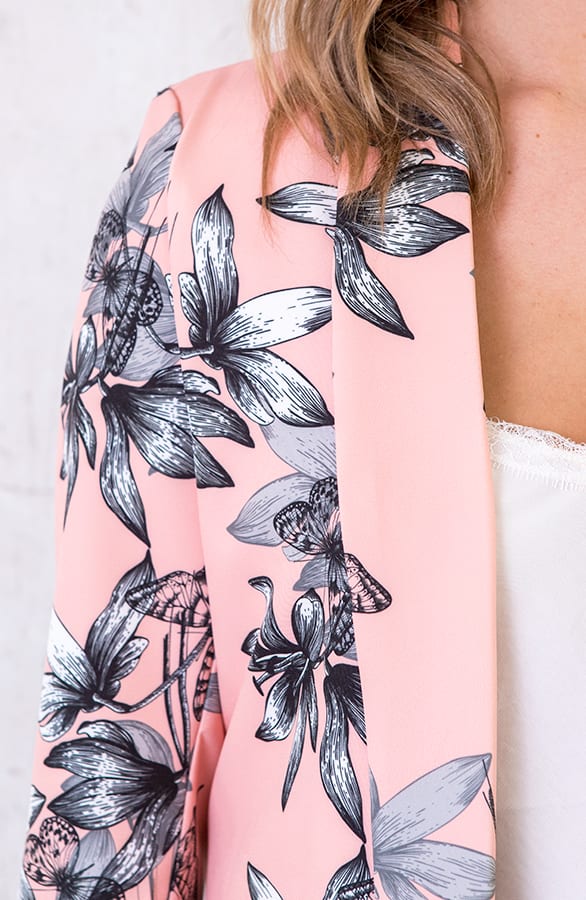 Boyfriend Bloemen Blazer Roze – shoparchief, foto 5