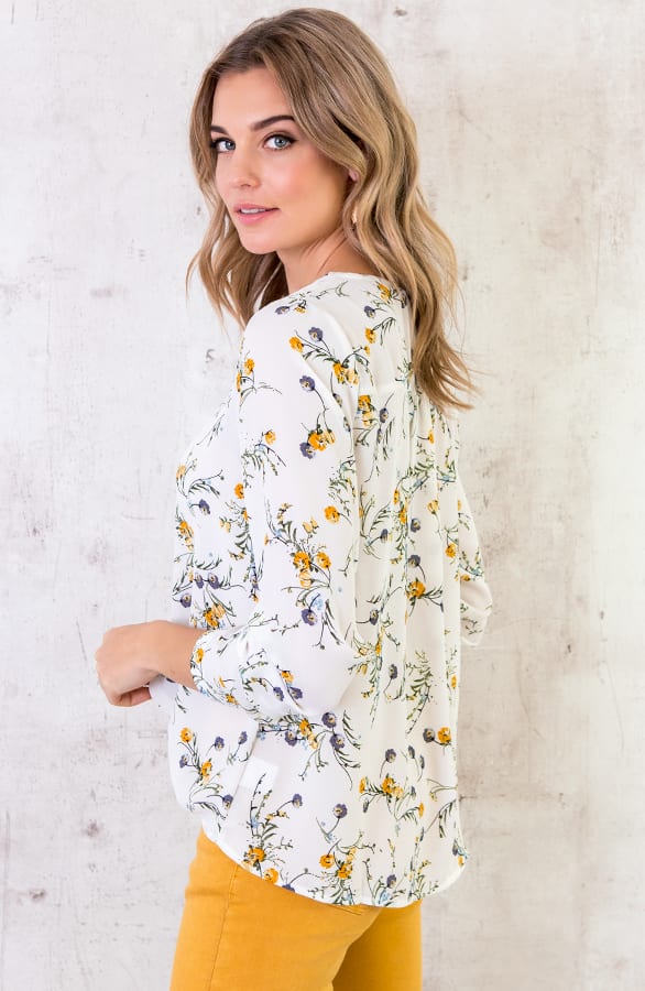 Blouse Bloemen Creme – shoparchief, foto 5