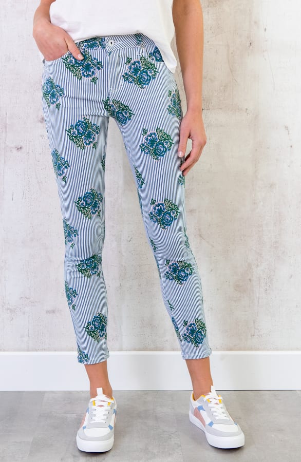 Skinny Jeans Bloemen Gestreept – shoparchief, foto 2