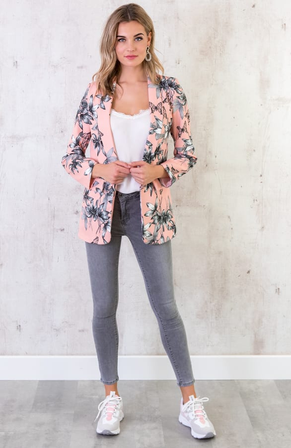 Boyfriend Bloemen Blazer Roze – shoparchief, foto 6