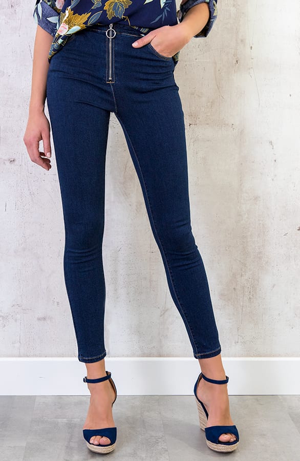 Skinny Jeans Rits Donkerblauw – shoparchief, foto 2