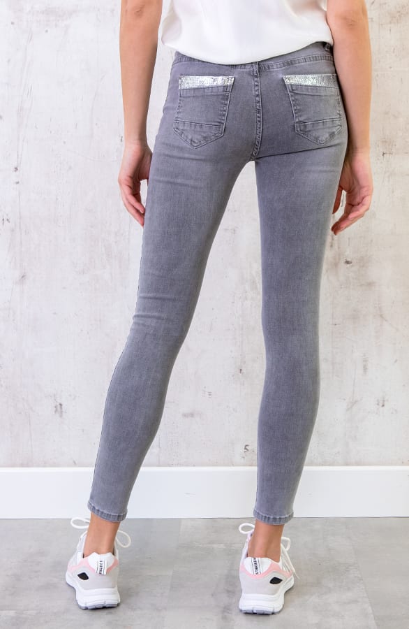 Pailletten Jeans Grijs – shoparchief, foto 4