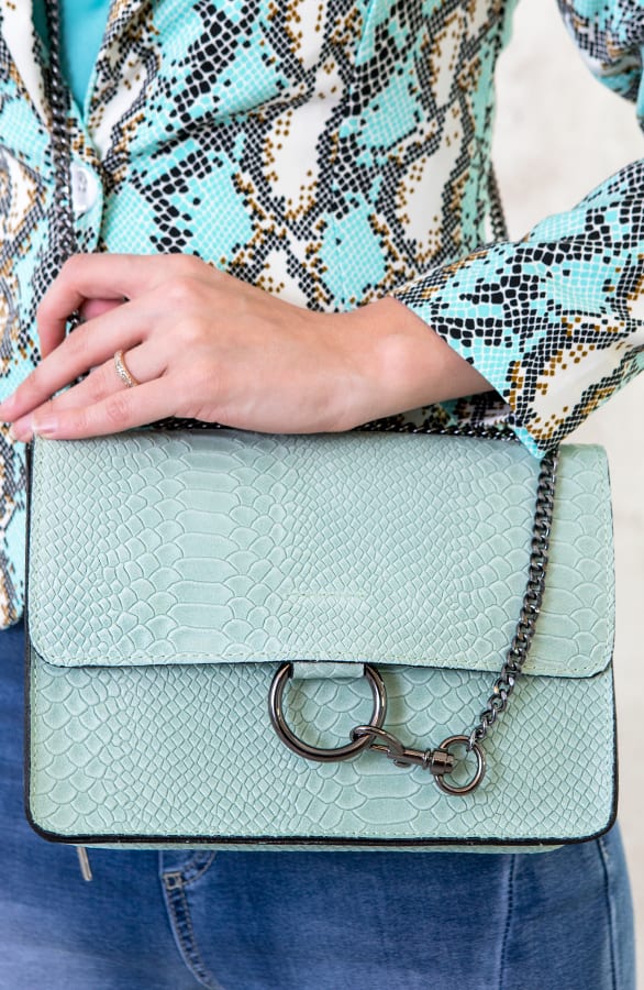 Leren Tas Slangenprint Mint – shoparchief, foto 2