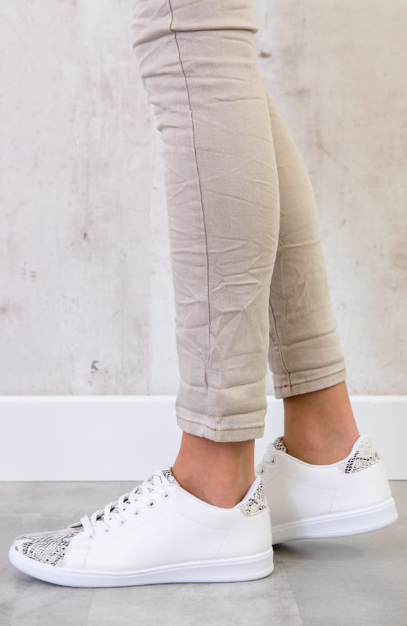 Sneakers Slangenprint Wit – shoparchief, foto 3