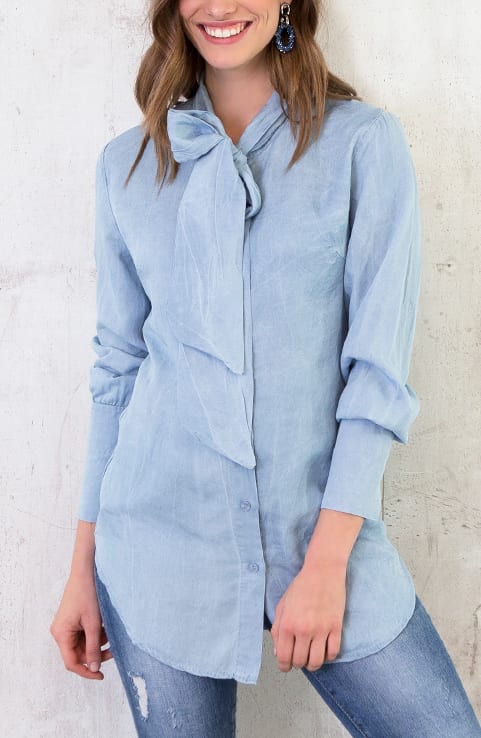 Denim Strik Blouse Licht – shoparchief, foto 4