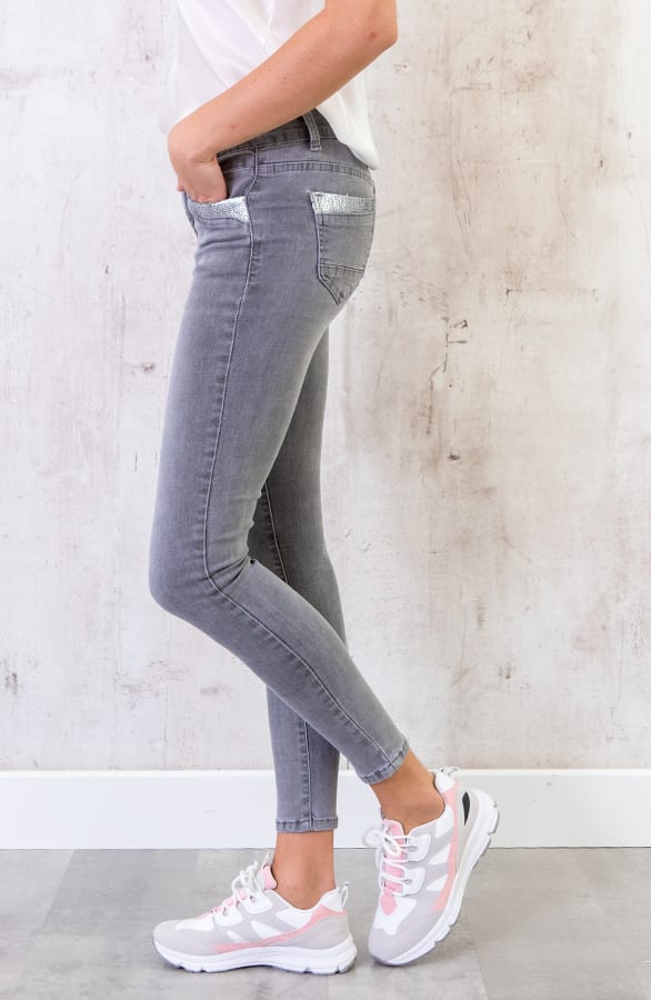 Pailletten Jeans Grijs – shoparchief, foto 3