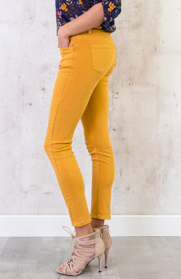 Skinny Jeans Damen Ockergelb, Shoparchiv, Foto 3