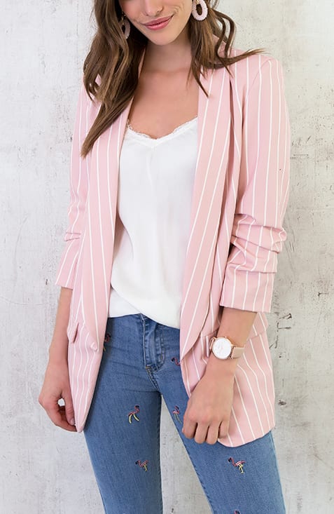Gestreepte Blazer Roze – shoparchief, foto 2