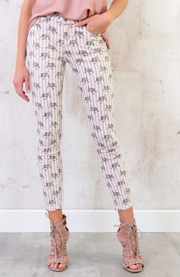Leopard Striped Jeans Roze – shoparchief, foto 2