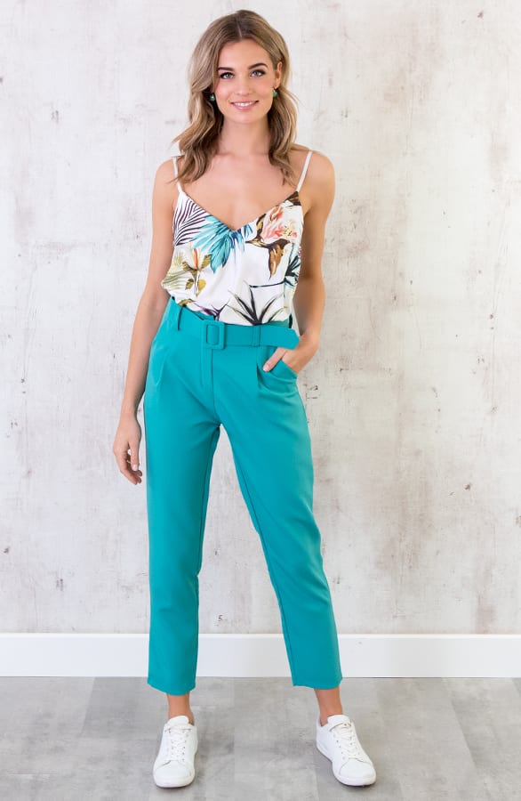 Pantalon Met Riem Turquoise – shoparchief, foto 5