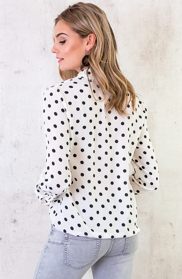 Stippen Blouse Wit – shoparchief, foto 5