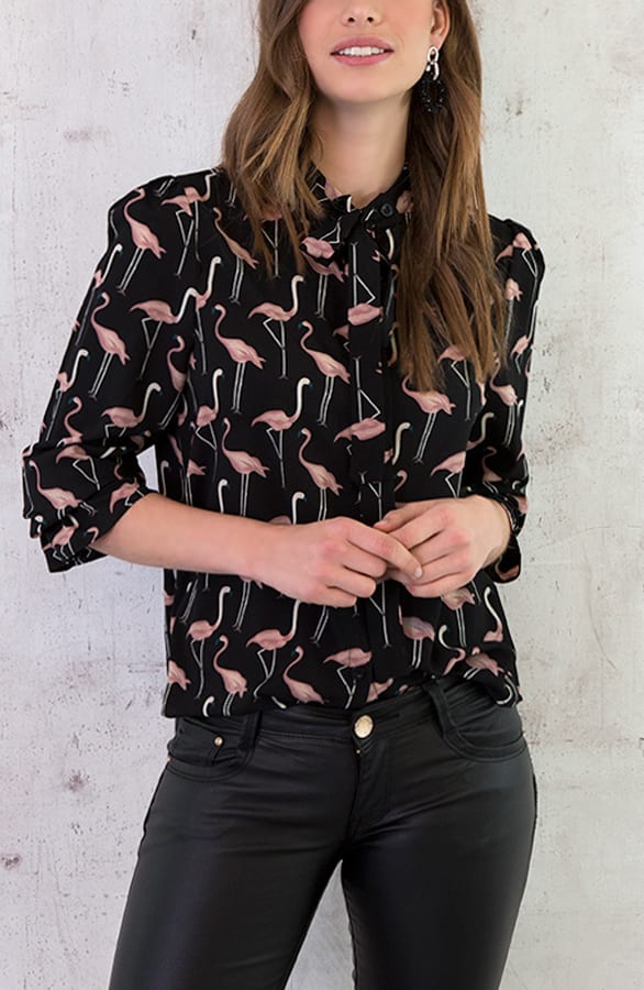 Flamingo Blouse Black – shoparchief, foto 5