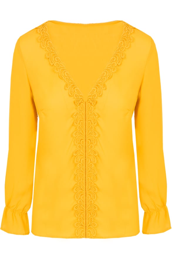 Blouse Kant Okergeel – shoparchief, foto 1