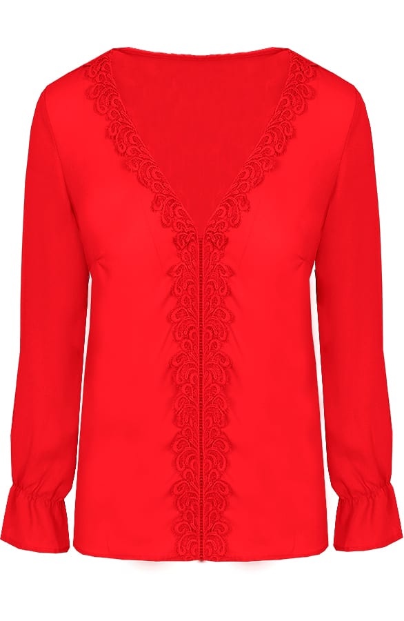 Blouse Kant Rood – shoparchief, foto 1