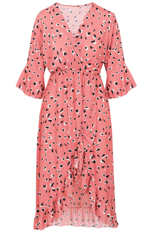 Midi Jurk Panter Oud Roze – shoparchief, foto 1
