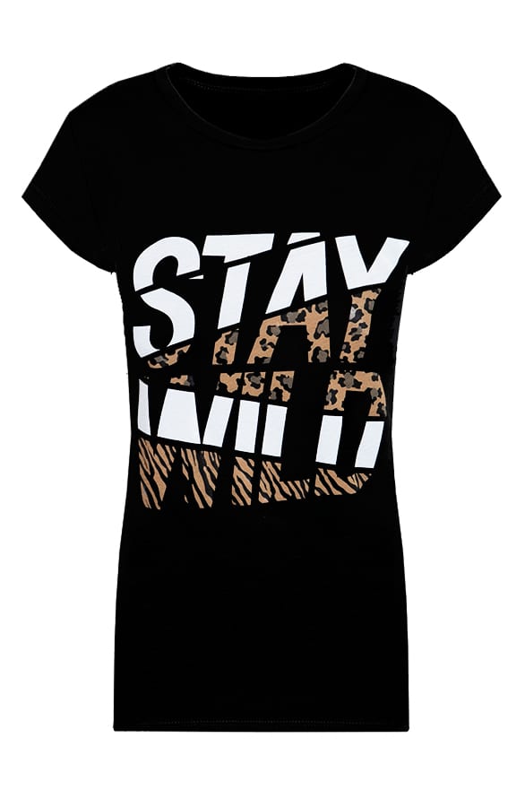 Stay Wild Top Zwart – shoparchief, foto 1