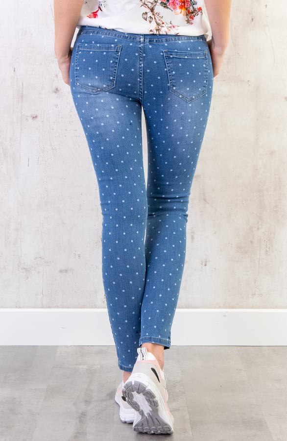 Stippen Skinny Jeans Blauw – shoparchief, foto 3