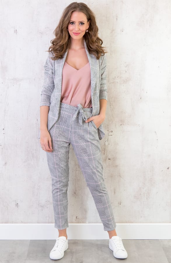 Geblokte Broek Strik Grijs – shoparchief, foto 7