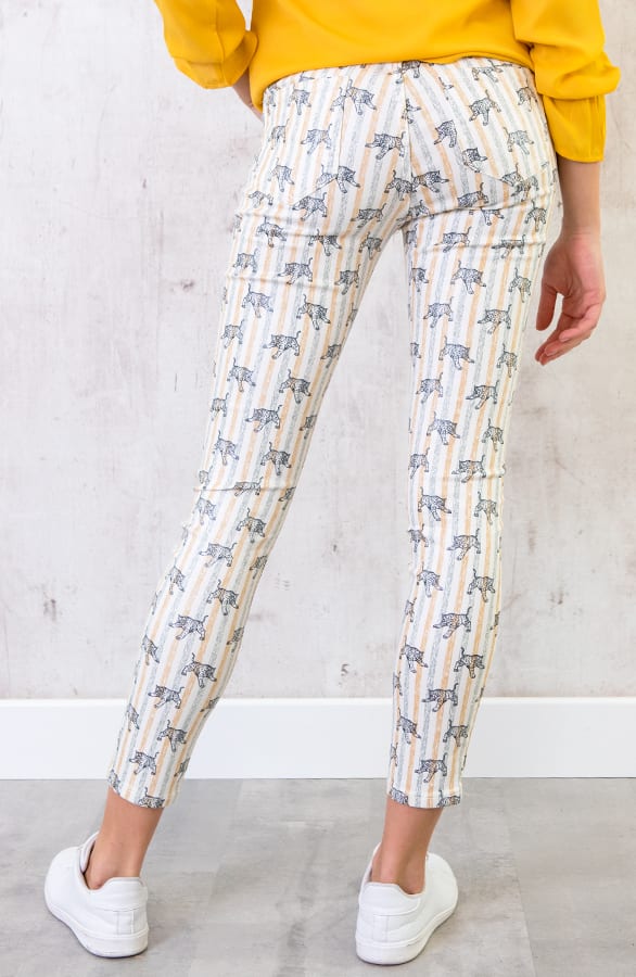 Leopard Striped Jeans Geel – shoparchief, foto 4