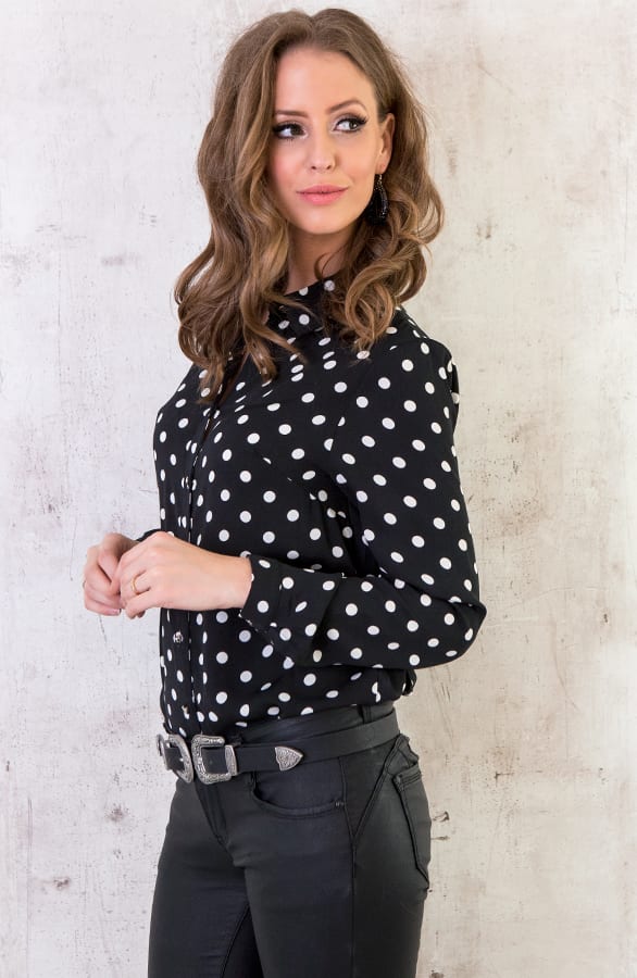 Stippen Blouse Zwart – shoparchief, foto 3