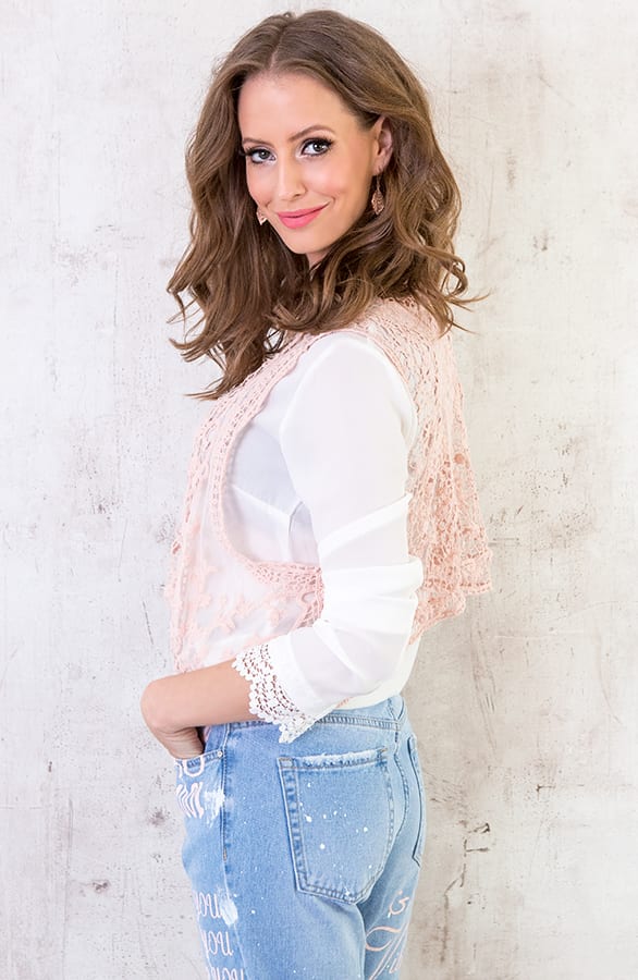 Lace Gilet Pink – shoparchief, foto 3