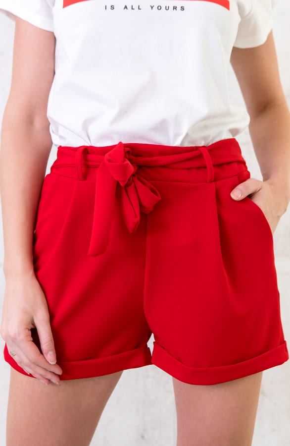 Basic Strik Shorts Rood – shoparchief, foto 2