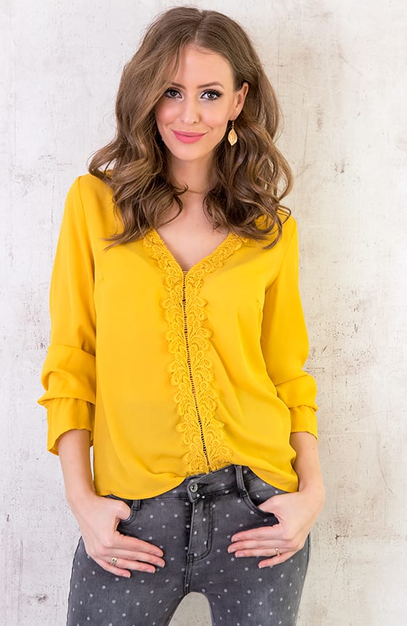 Blouse Kant Okergeel – shoparchief, foto 2