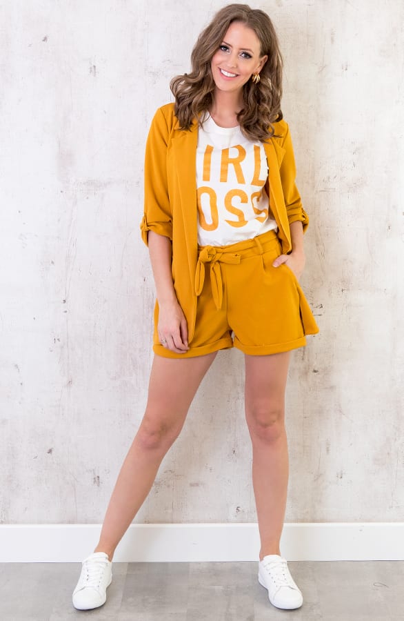 Basic Strik Shorts Okergeel – shoparchief, foto 4