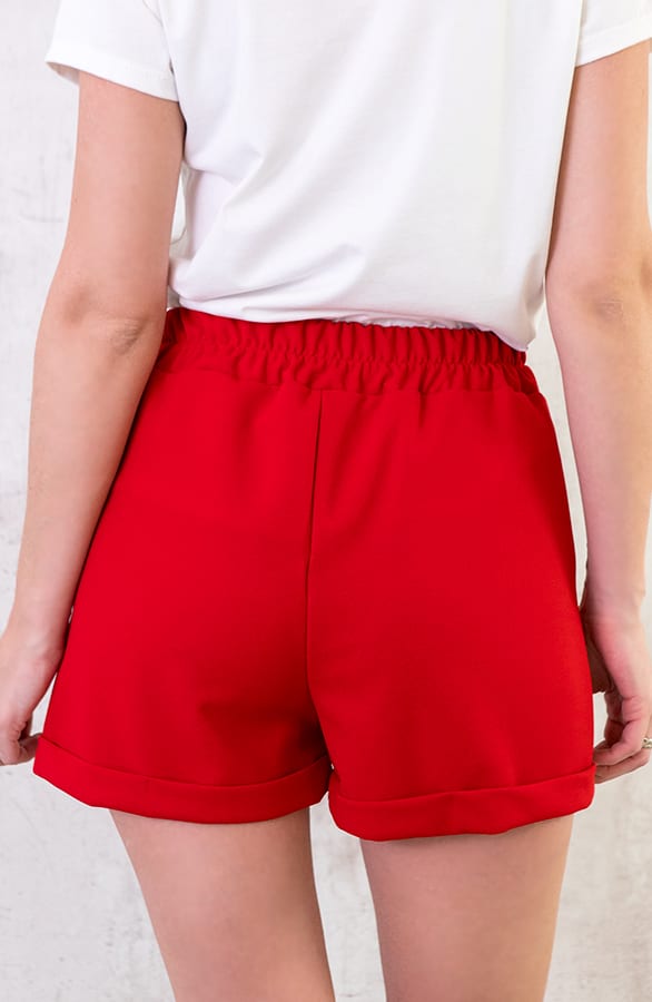 Basic Strik Shorts Rood – shoparchief, foto 3
