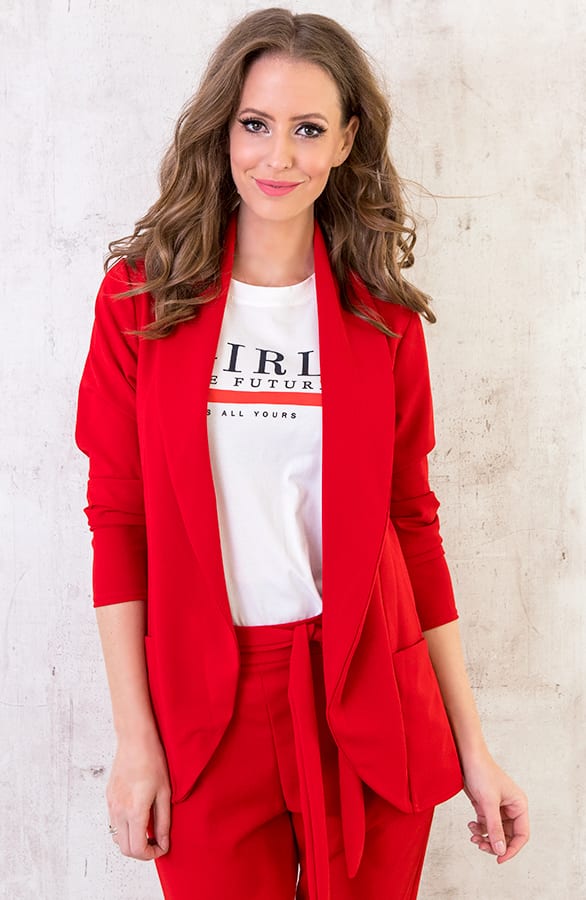Basic Blazer Rood – shoparchief, foto 2