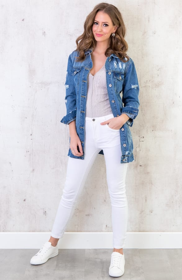 Skinny Spijkerbroek Wit – shoparchief, foto 7