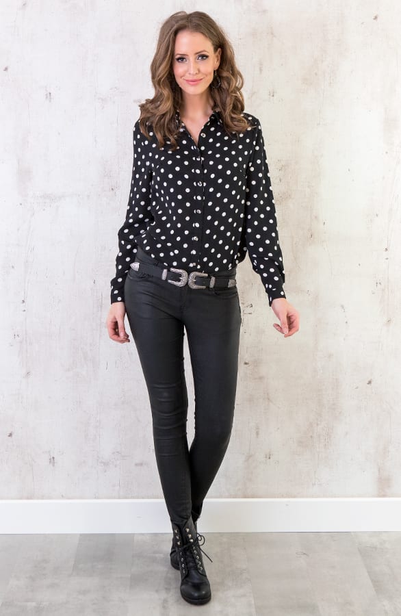 Stippen Blouse Zwart – shoparchief, foto 5