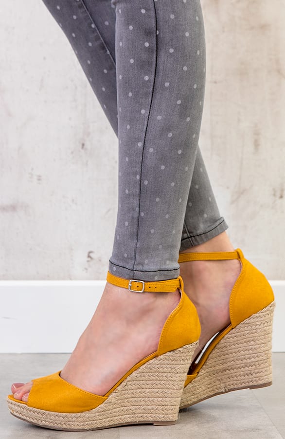 Sleehakken Suede Okergeel – shoparchief, foto 3