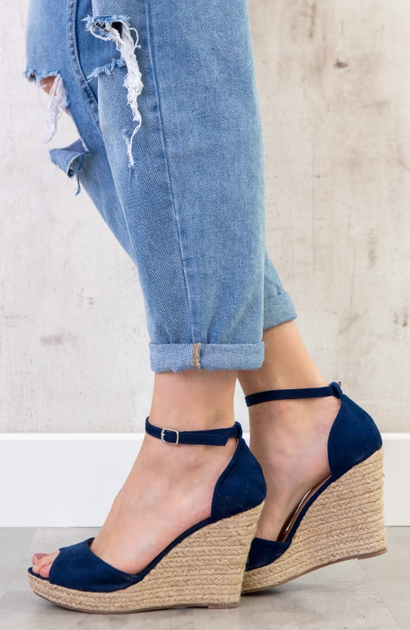Sleehakken Suede Marineblauw – shoparchief, foto 3