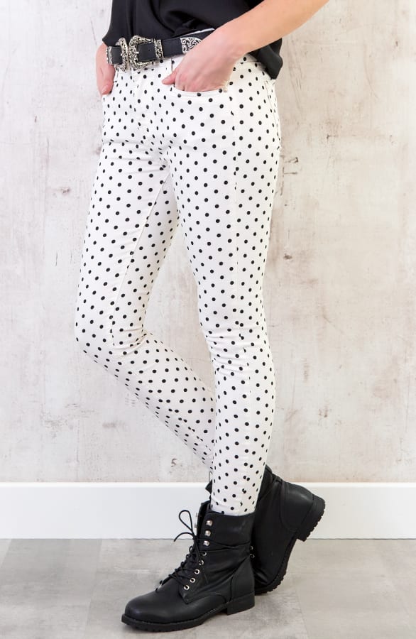 Punkte Skinny Jeans Weiß, Shoparchiv, Foto 3
